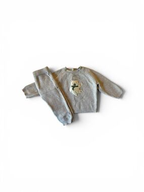 Little Me Bear Cotton Crewneck Sweater Pants Set 100% Cotton 9M Winter Christmas